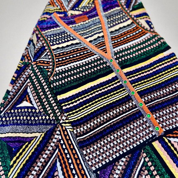 ⭐️ SALE: $1140 Orange Label MISSONI Metallic Knit Cardigan Vest Size 6 - Picture 7 of 14